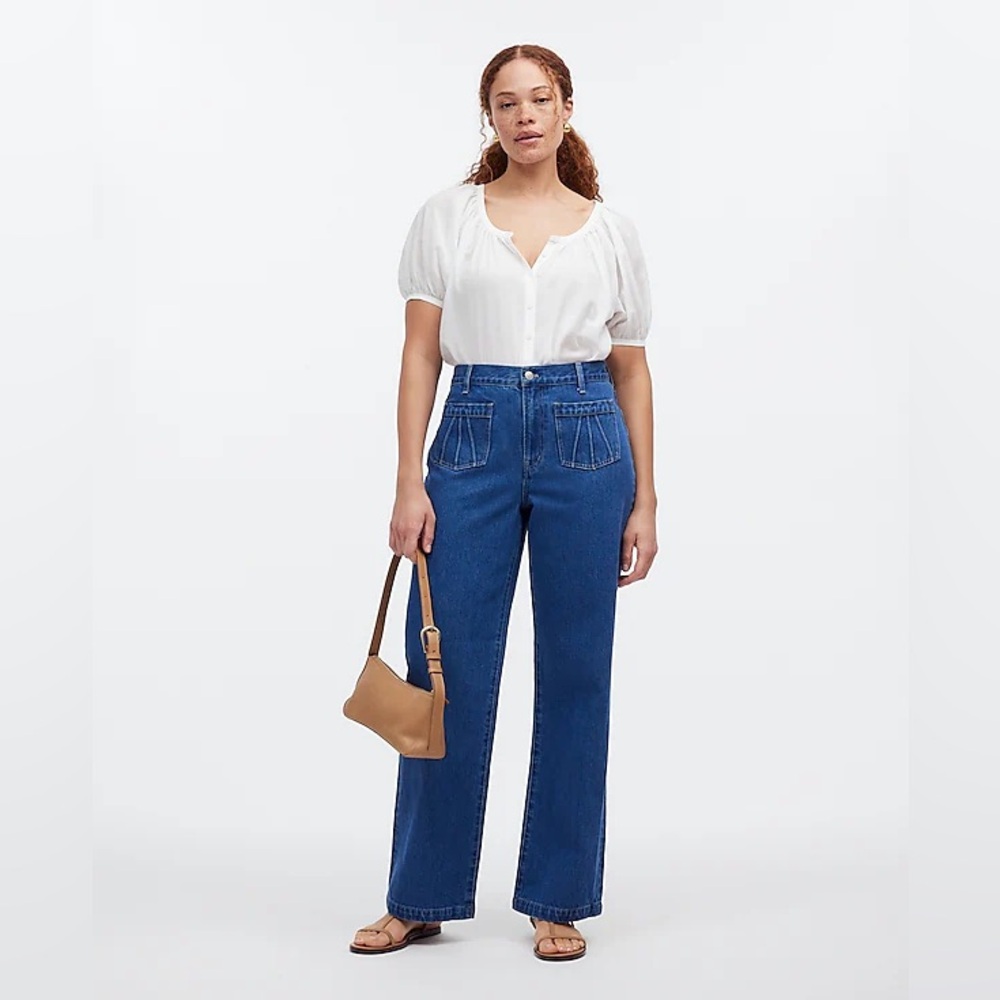 Madewell The Perfect Vintage Wide-Leg Jean in Lape Wash: Patch Pocket